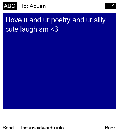 unsent message to Aquen