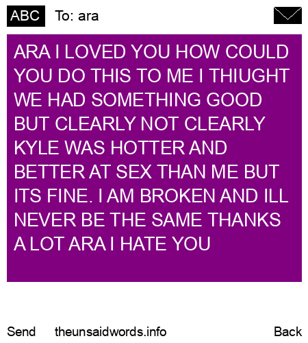 unsent message to ara