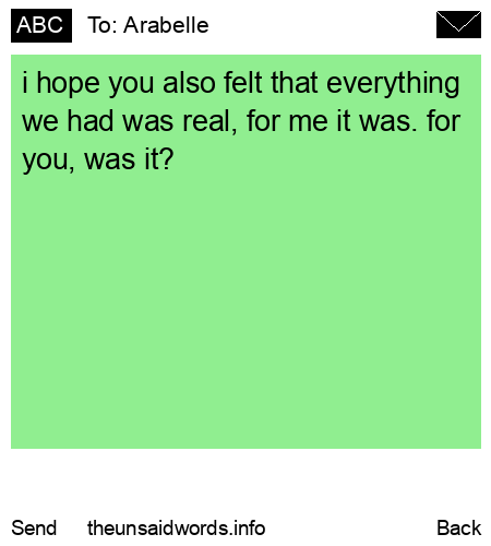unsent message to Arabelle