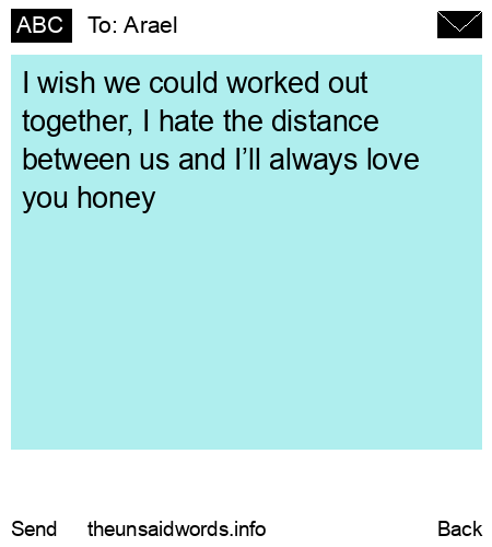 unsent message to Arael