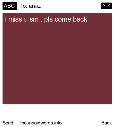 unsent message to araiz