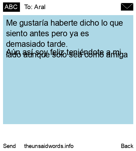 unsent message to Aral