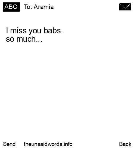 unsent message to Aramia