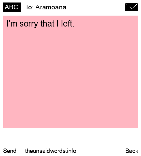 unsent message to Aramoana
