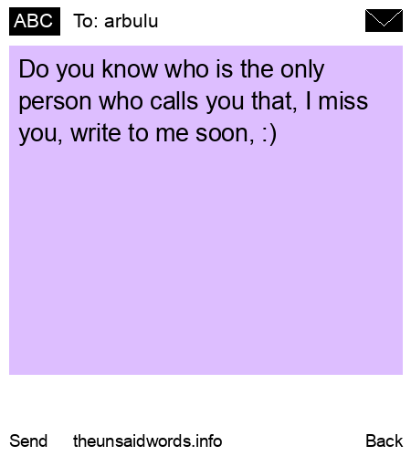 unsent message to arbulu