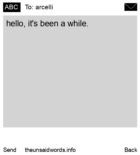 unsent message to arcelli