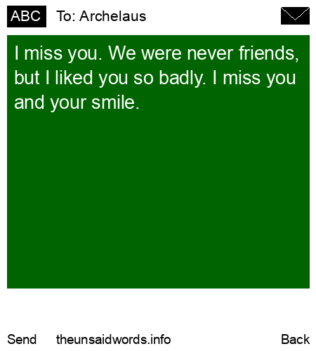 unsent message to Archelaus
