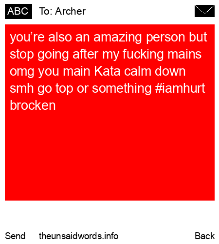 unsent message to Archer