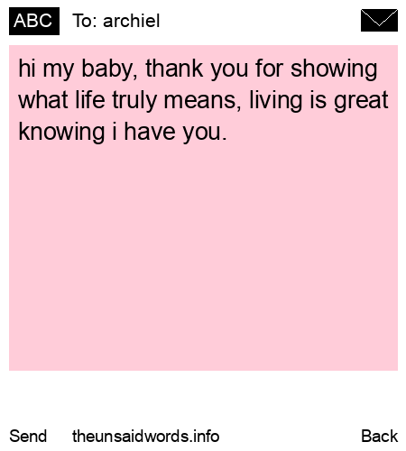 unsent message to archiel