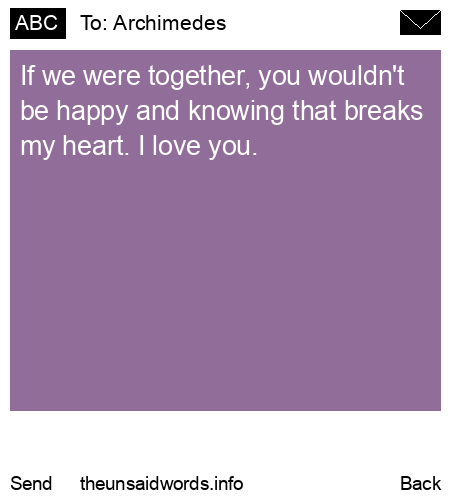 unsent message to Archimedes