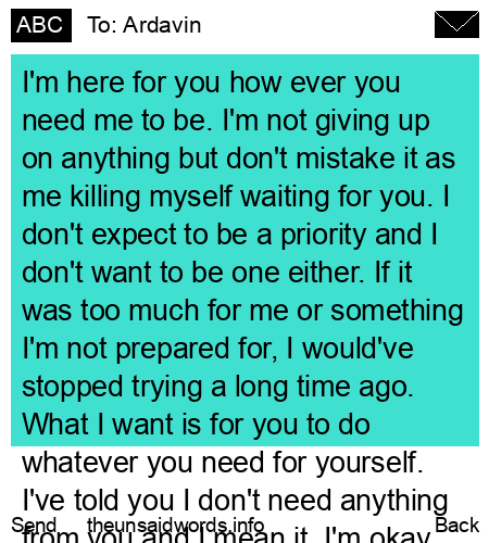 unsent message to Ardavin