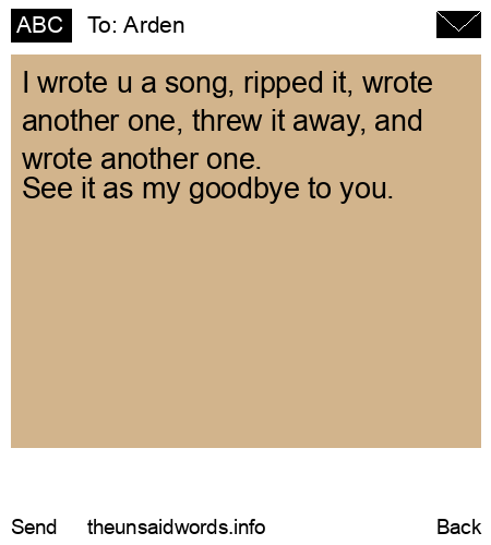 unsent message to Arden