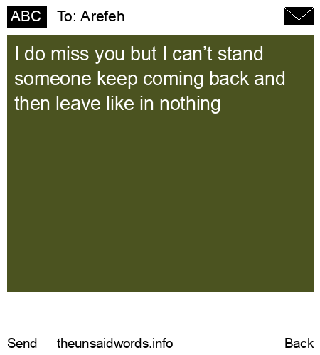 unsent message to Arefeh