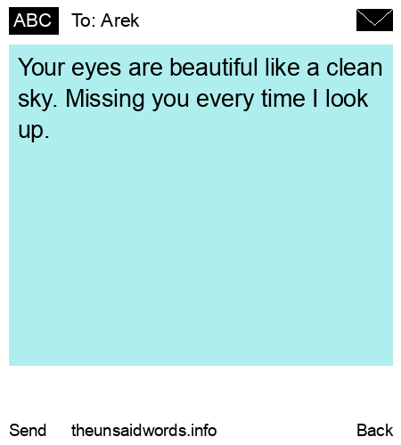 unsent message to Arek