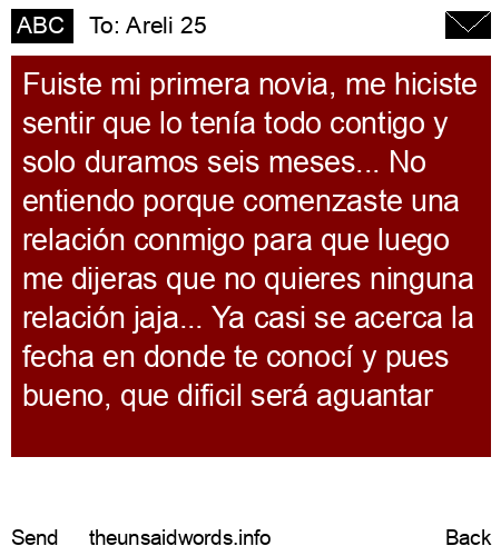 unsent message to Areli 25