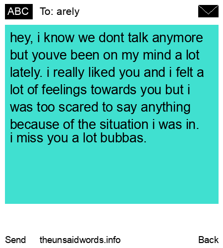 unsent message to arely