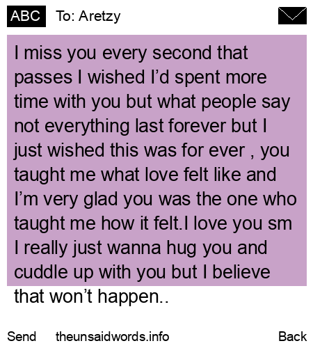 unsent message to Aretzy