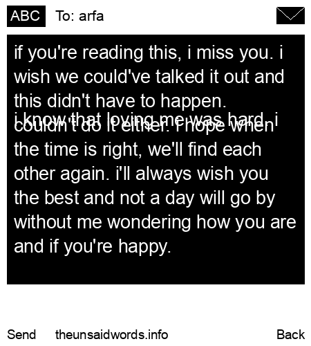 unsent message to arfa