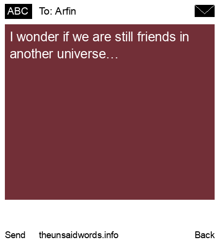 unsent message to Arfin
