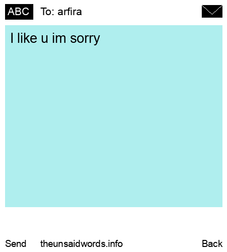 unsent message to arfira