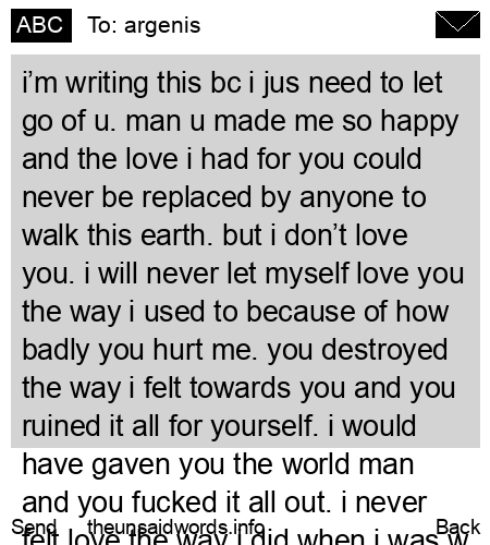 unsent message to argenis