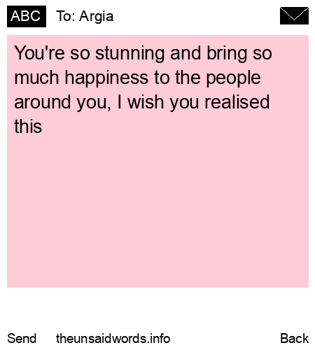 unsent message to Argia