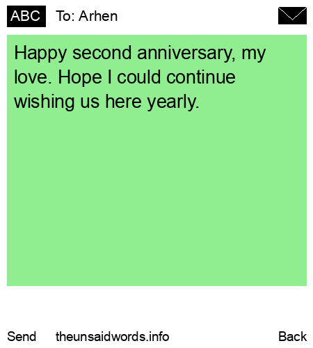unsent message to Arhen