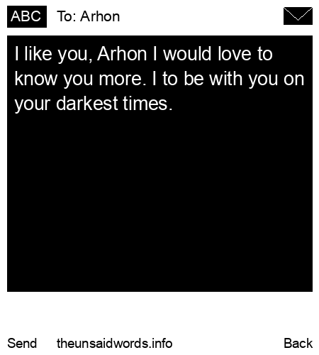 unsent message to Arhon