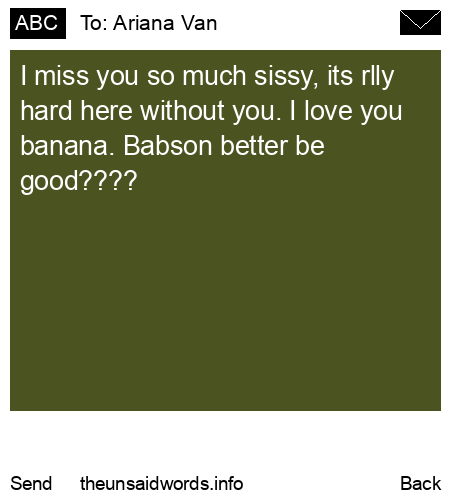unsent message to Ariana Van 