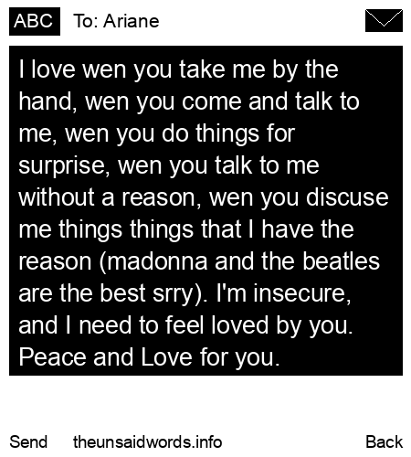 unsent message to Ariane