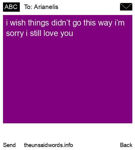 unsent message to Arianelis