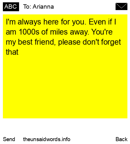 unsent message to Arianna