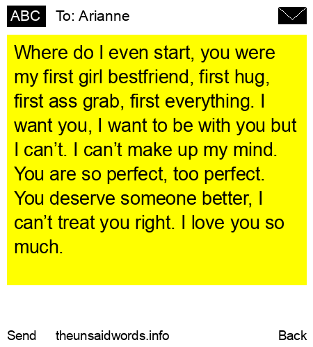 unsent message to Arianne