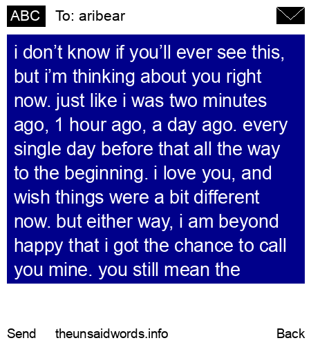 unsent message to aribear