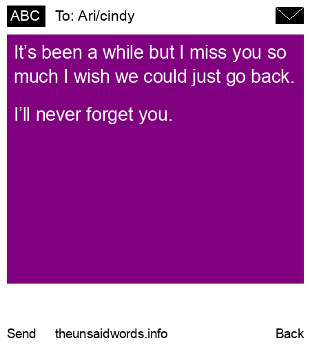 unsent message to Ari/cindy