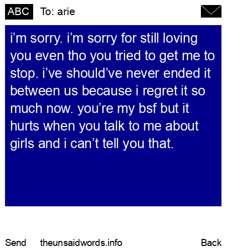 unsent message to arie