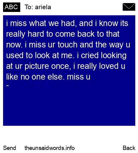 unsent message to ariela