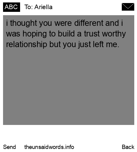 unsent message to Ariella