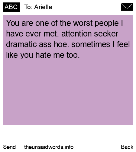 unsent message to Arielle