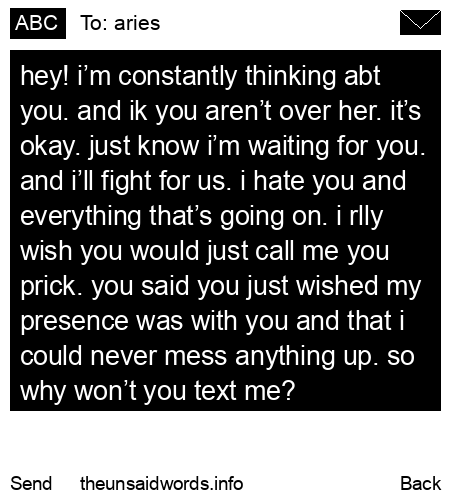 unsent message to aries