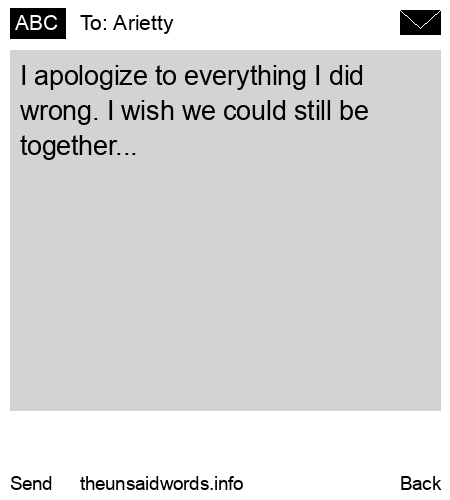unsent message to Arietty