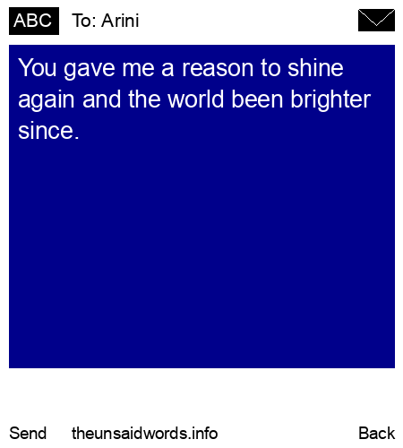 unsent message to Arini