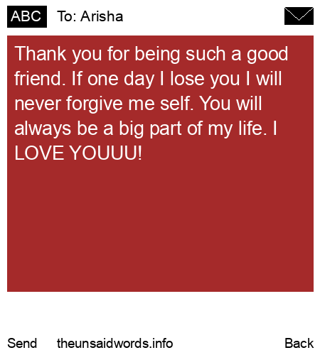 unsent message to Arisha