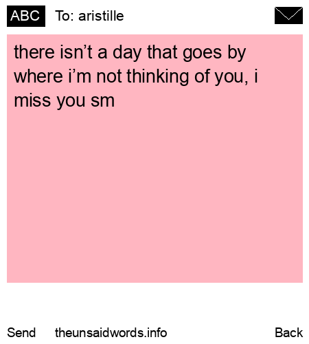 unsent message to aristille
