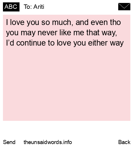 unsent message to Ariti