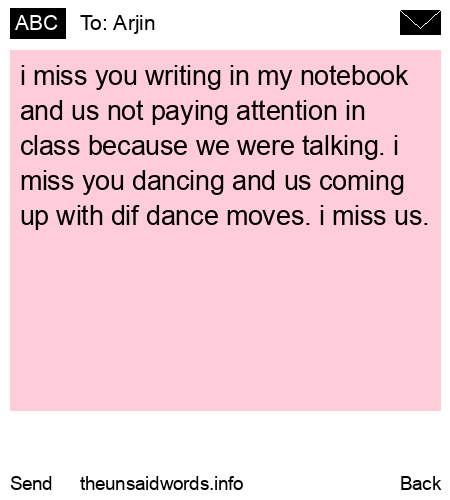 unsent message to Arjin