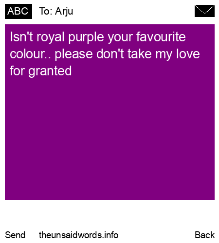 unsent message to Arju