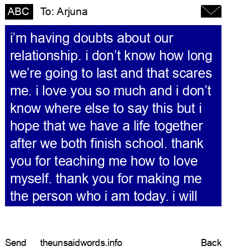 unsent message to Arjuna