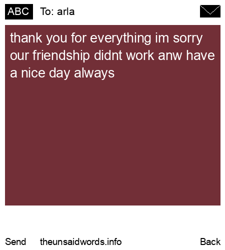 unsent message to arla
