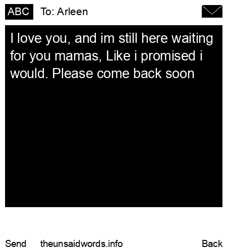 unsent message to Arleen